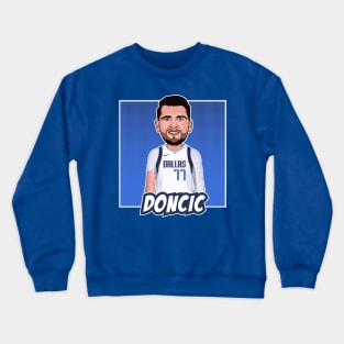 Luka Dončić Cartoon Artwork Crewneck Sweatshirt